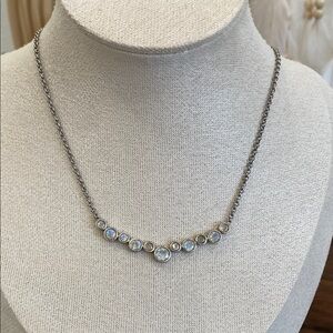 Elegant Silver Necklace with Crystal Accents